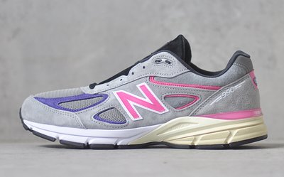 @ A - li 269 New Balance x Kith 聯名 M990KT4 V4 灰粉紫 美製 復古跑鞋