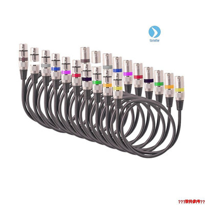 10 件 1.5M/5 英尺 XLR 電纜 DMX 舞檯燈光電纜 3 針 XLR 公對母插頭黑色 PVC【音悅俱樂部】