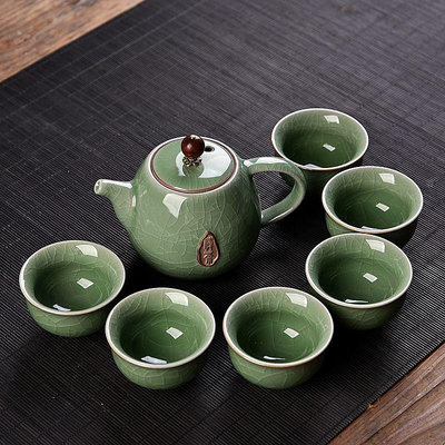 特價青瓷茶具陶瓷套裝家用簡約泡茶壺茶杯子茶盤整套功夫茶具批發
