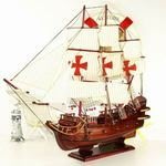 【帆船模型-聖瑪麗亞號80-長80*16*高60cm-1套/組】地中海裝飾模型船擺件大型木質帆船模型-30117
