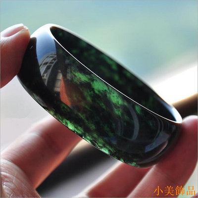 天然墨綠色手镯活磁玉手镯普通加寬54-73mm精品手环