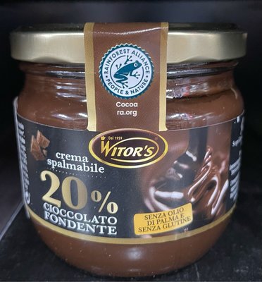 4/20前 新包裝 義大利Witor’s 20%黑巧克力醬 360g 最新到期日2024/6/15 witors