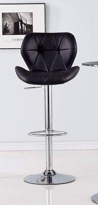 【生活家傢俱】HJS-775-4：天鵝飛吧台椅-黑色【台中家具】高腳椅 氣壓椅 餐椅 乳膠皮 米白/黑色可選