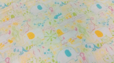 豬豬日本拼布/動物世界水綠色/二重紗布材質/可作口水巾手帕圍巾