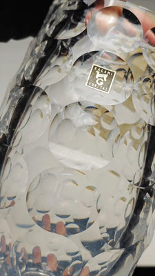 日本 水晶花瓶 大牌Kagami 重量接近6斤 高度達到22