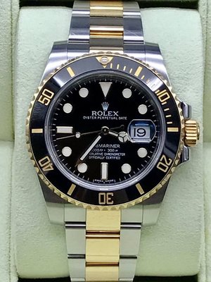 重序名錶 ROLEX 勞力士 Submariner 潛航者 116613LN 半金 黑水鬼 陶瓷框 自動上鍊腕錶