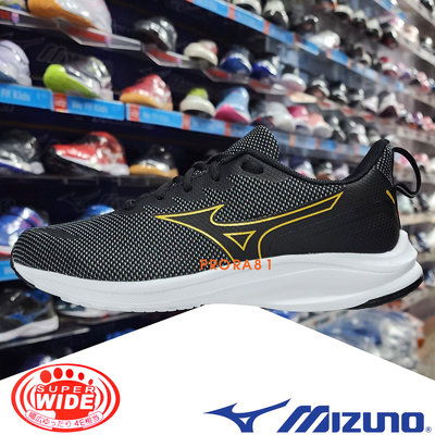 Mizuno K1GA-214423 黑×金 ESPERUNZER 超寬楦慢跑鞋(全尺寸)【有12號-14號】243M