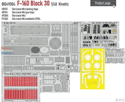 牛魔王 148 big49384 F-16D Block 30  蝕刻片大包 配KINETIC