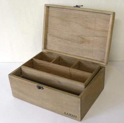 日本進口 復古木製多功能收納盒 雙層木盒 藥箱文具盒工具箱畫筆盒 多用途置物盒手提木盒 2503A