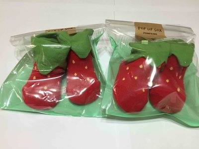 日本製 Pompkins Baby 日本3D動物造型襪子 POPUPSOX 草莓 現貨供應