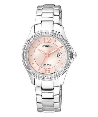 CITIZEN 光動能美麗晶鑽腕錶(FE1140-51X)-粉/29mm