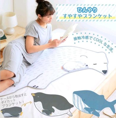 ❈花子日貨❈日本直送 ひんやり 接觸冷感 可愛動物 多功能 涼被 涼感墊 涼感床墊 可折疊成涼感枕頭