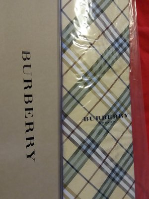 Burberry 經典粉草黃藍格紋領帶 100%silk, made in Italy