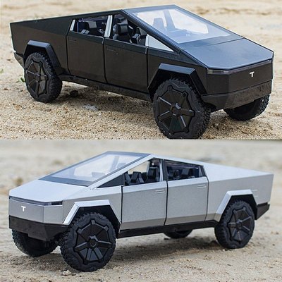 現貨 汽車模型1：24特斯拉CYBERTRUCK合金車模賽博皮卡汽車模型擺件仿真玩具車