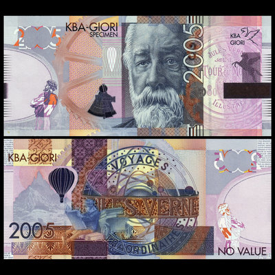 森羅本舖 現貨 實拍 瑞士 KBA 樣鈔 無面額 2005年 熱氣球 地球儀 鈔票 紙鈔 外幣 風景 山 非現行流通貨幣