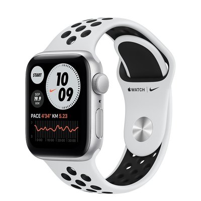 Apple Watch Nike SE (GPS) 40mm 銀色鋁金屬錶殼+白色錶帶