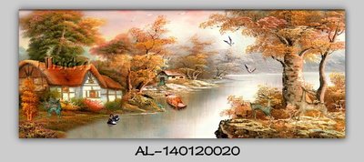 抽象北歐家具 油畫布實木框  搭配沙發 餐廳 臥室掛勾 50*150CM可訂製尺寸AL-140120020