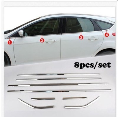 特賣-適用于福特12-16款 focus 下車窗飾條8件套  focus 車窗下飾條