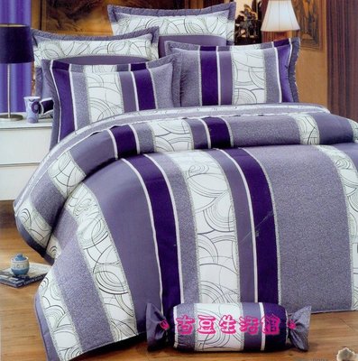 100%純棉_ 雙人鋪棉床罩兩用被全套六件組。台灣製。5x6.2尺。6956