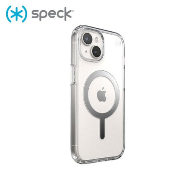 Speck Perfect Clear MagSafe iPhone 15 6.1吋 磁吸透明防摔殼-銀色