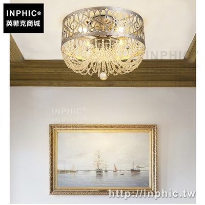 INPHIC-臥室餐廳客廳led復古歐式鄉村美式圓形走廊燈飾水晶_FJsq