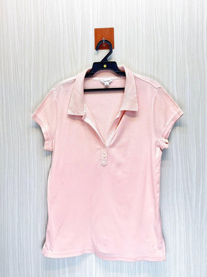 Calvin Klein CK 專櫃 粉色素面針織polo衫