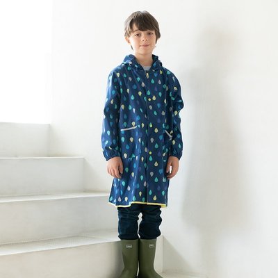 現貨!日本WPC 藍雨滴M 空氣感兒童雨衣/防水外套 附收納袋(95-120cm)