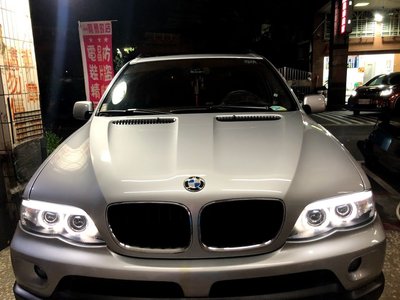 新店【阿勇的店】BMW X5 E53 04~07 黑框光圈雙魚眼上燈眉式大燈 對應 HID版 X5大燈 BMW X5大燈