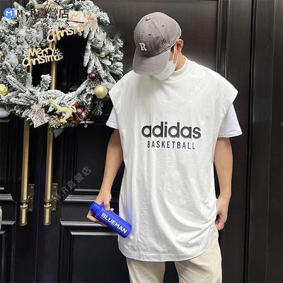Adidas 愛迪達男女 BASKETBALL高領寬松運動無袖背心T恤 IA3443 IA3445
