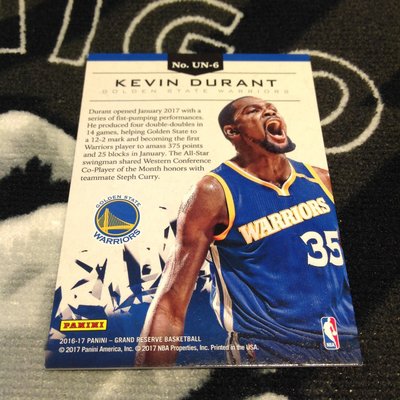 16 17 Grand Reserve - Kevin Durant Unbreakable 特卡SP | Yahoo奇摩拍賣