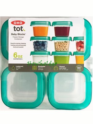 OXO tot 6 oz Teal色 1組 2023年全新款美國原廠 180 mL-4大格 副食品保鮮分裝盒【現貨】