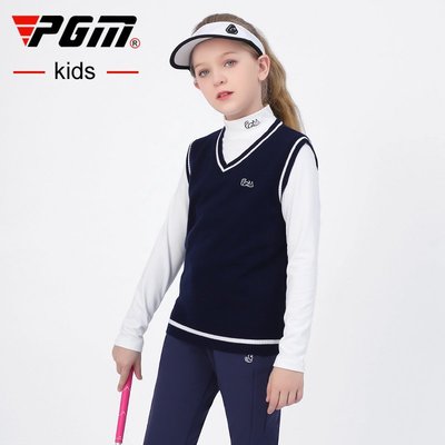 熱銷 兒童高爾夫衣服馬甲 女童背心秋冬GOLF服裝 青少年針織衫外套 可開發票