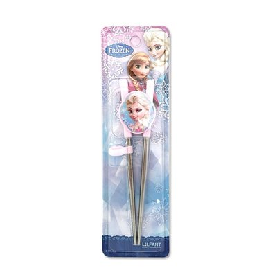 【爆米花】迪士尼冰雪奇緣 花朵艾莎不鏽鋼學習筷 左右手共用款 韓國製造 FROZEN