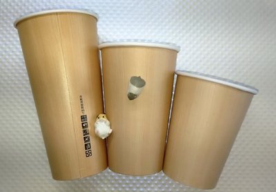 💎免運🔆台灣生產-22盎司自然原木紋色冷熱共用紙杯🍀共1000杯入/箱(不含杯蓋)--全新品!🔆