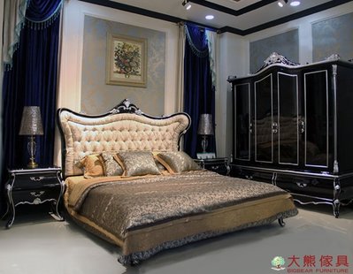【大熊傢俱】樊迪 新古典雙人床 床台 六尺床 法式 布藝雙人床 床架 另售床頭櫃