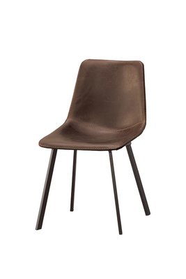【藝坊現代傢俱】23QT 684 工業風棕色皮餐椅 LOFT鐵腳餐椅 皮餐椅 洽談椅 櫃台椅