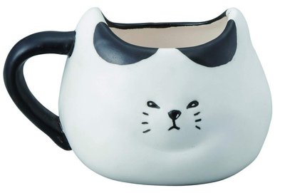 15396A 日本進口 日本製 可愛貓咪造型馬克杯 日式貓貓黑白貓咪喝茶杯水杯手工陶瓷杯湯碗咖啡杯送禮禮物收藏品擺件