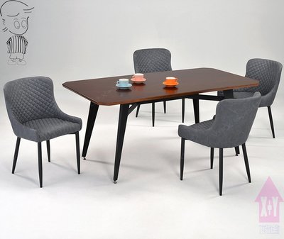 【X+Y】艾克斯居家生活館       餐桌椅系列-鐵金剛 6尺胡桃色實木餐桌.不含餐椅.當會議桌.橡膠木實木.摩登家具