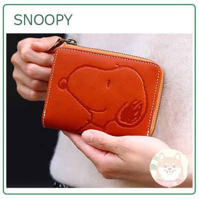 【日本 最新款】SNOOPY 史努比 兩折 皮革 牛皮 真皮 皮製 短夾 錢包 皮夾 鈔票 零錢 卡片 零錢包 拉鏈