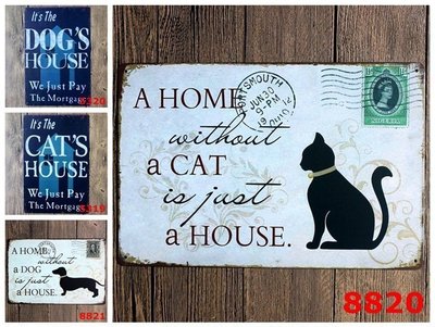 DOG CAT HOUSE貓狗猴子裝飾畫簡約現代鐵皮畫創意信封郵件壁飾掛