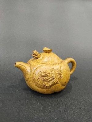 黃金段泥古法火韻燒魚化龍茶壺