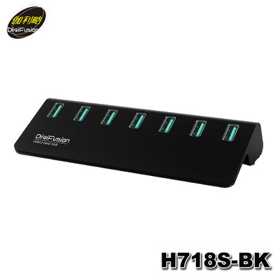 【MR3C】含稅 伽利略 H718S-BK 黑色 7埠 含變壓器 USB3.2 Gen2 7埠 鋁合金集線器 HUB