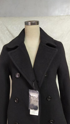 全新吊牌專櫃 品牌Uniqlo 經典雙排扣 黑色  大衣外套S碼~E573