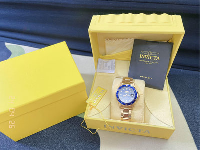 英威塔Invicta 潛水錶機械錶 手錶男士錶防水不鏽鋼男錶 藍水鬼 金