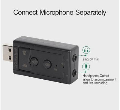 7.1聲道 音效卡 聲卡 立體聲 雙聲道模擬7.1聲道 USB轉耳機 麥克風 USB 外接音效卡 USB2.0 聲音卡