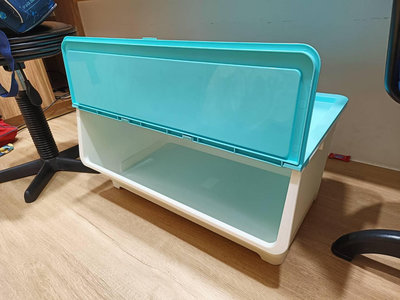 【銓芳家具】KEYWAY LV900-1 (特大)前開式整理箱-果凍藍 58L 收納櫃 收納箱 衣物櫃 掀蓋式 置物箱