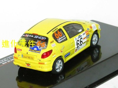 ixo 1 43 標致合金拉力賽車模型 Peugeot 206 XS #66 Rally 2006