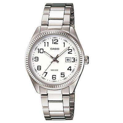 【金台鐘錶】CASIO 卡西歐 LTP-1302D-7B 女錶 (銀白數字面)不鏽鋼錶帶 防水50米