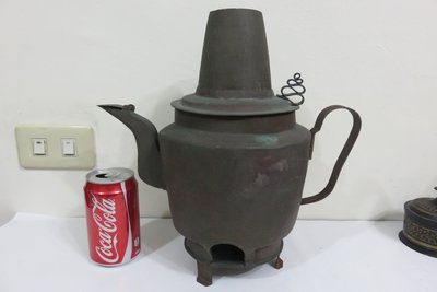 【讓藏】早期收藏紅銅製特殊古董木炭老銅壺,不會漏水,老茶壺,店頭古董擺件,31*18*30.5,,,沒見過吧