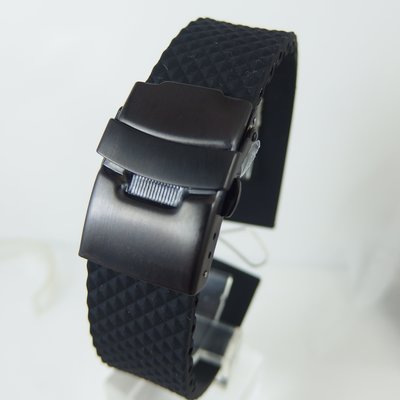 【錶帶家】代用Oris BC 及 各種錶智慧錶 S2 矽膠錶帶膠帶黑色PVD錶扣可裝19mm 20mm 菱格紋交叉胎紋